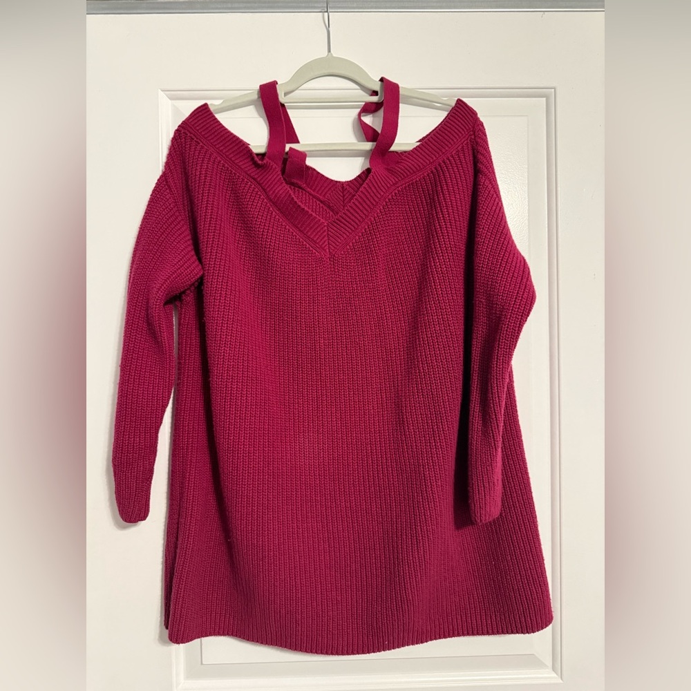 Torrid Off-the-Shoulder Fuchsia Sweater